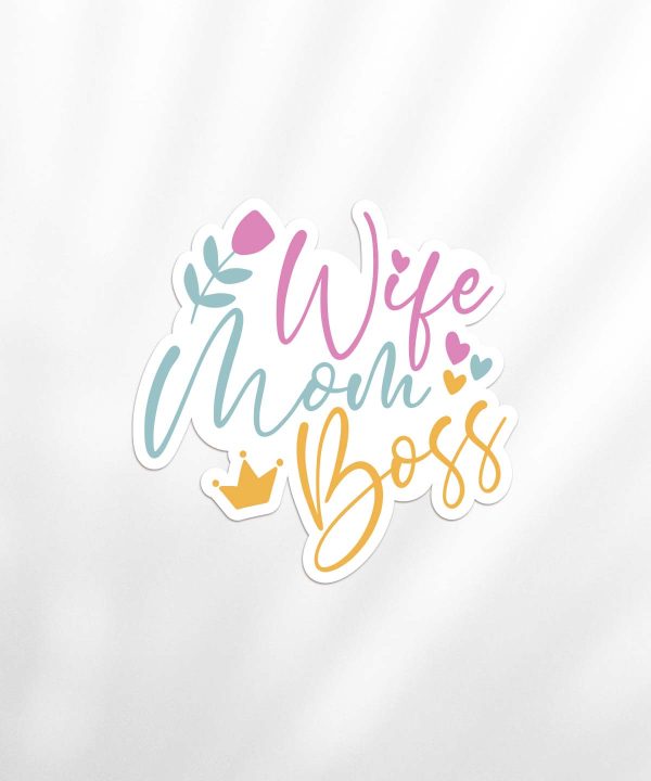 Green Farm Boutique | product stickers wife mom boss 01