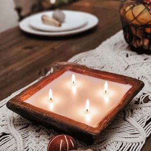 Green Farm Boutique | product 3 wick dough bowl candle 03