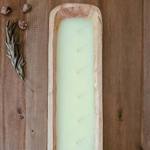 Green Farm Boutique | product 7 wick dough bowl lemon candle 02