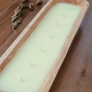 Green Farm Boutique | product 7 wick dough bowl lemon candle 03